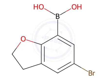 Chemical structure of (5-Bromo-2,3-dihydrobenzofuran-7-yl)boronic acid