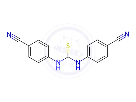 Chemical structure of 1,3-bis(4-cyanophenyl)thiourea