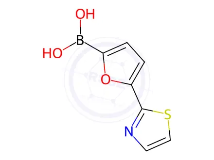 Chemical structure of (5-(Thiazol-2-yl)furan-2-yl)boronic acid
