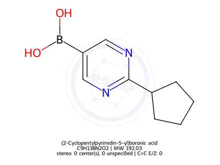 Chemical structure of (2-Cyclopentylpyrimidin-5-yl)boronic acid