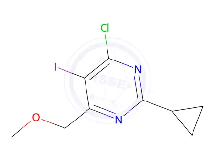 Chemical structure of 4-Chloro-2-cyclopropyl-5-iodo-6-(methoxymethyl)pyrimidine