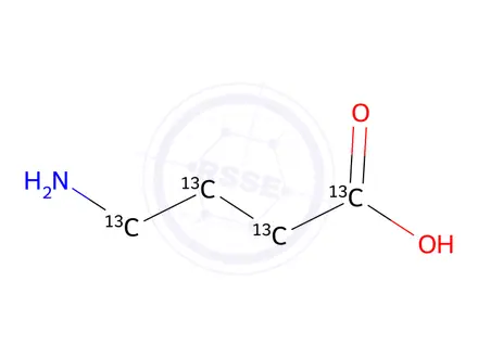 Chemical structure of 4-AMINOBUTYRIC ACID-13C4