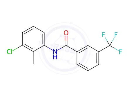 Chemical structure of N-(3-chloro-2-methylphenyl)-3-(trifluoromethyl)benzamide