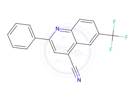 Chemical structure of 2-Phenyl-6-(trifluoromethyl)quinoline-4-carbonitrile