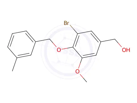Chemical structure of (3-Bromo-5-methoxy-4-((3-methylbenzyl)oxy)phenyl)methanol