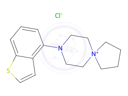 Chemical structure of 8-(1-Benzothiophen-4--yl)-8-aza-5-azoniaspiro[4,5]decane:chloride
