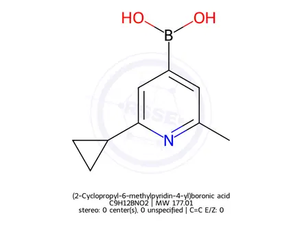 Chemical structure of (2-Cyclopropyl-6-methylpyridin-4-yl)boronic acid