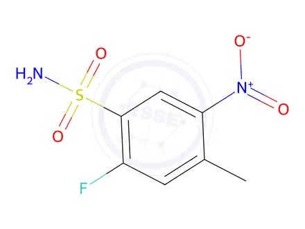 Chemical structure of 2-fluoro-4-methyl-5-nitrobenzene-1-sulfonamide