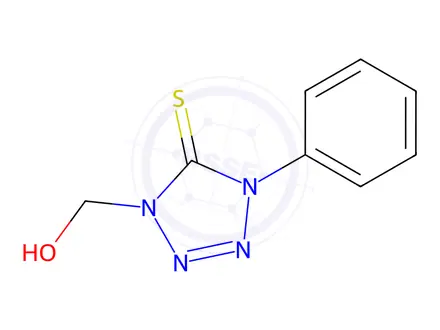 Chemical structure of 1-(Hydroxymethyl)-4-phenyl-2-tetrazoline-5-thione