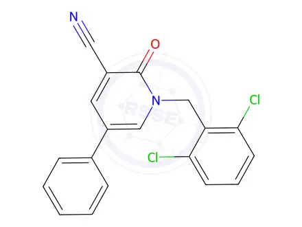 Chemical structure of 1-[(2,6-Dichlorophenyl)methyl]-2-oxo-5-phenyl-1,2-dihydropyridine-3-carbonitrile