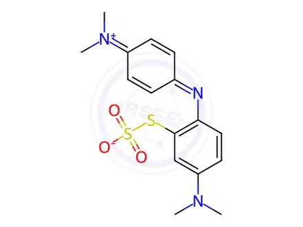 Chemical structure of S-(5-(dimethylamino)-2-((4-(dimethyliminio)cyclohexa-2,5-dien-1-ylidene)amino)phenyl)sulfothioate