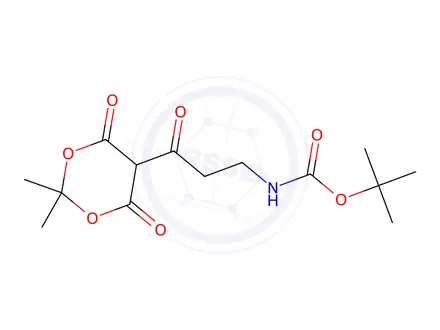 Chemical structure of tert-Butyl (3-(2,2-dimethyl-4,6-dioxo-1,3-dioxan-5-ylidene)-3-hydroxypropyl)carbamate