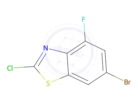 Chemical structure of 6-Bromo-2-chloro-4-fluorobenzo[d]thiazole