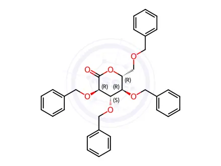 Chemical structure of 2,3,4,6-Tetra-O-benzyl-D-glucono-1,5-lactone