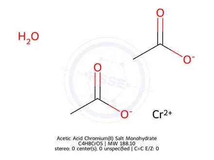 Chemical structure of Acetic Acid Chromium(II) Salt Monohydrate