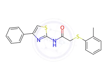 Chemical structure of N-(4-phenylthiazol-2-yl)-2-(o-tolylthio)acetamide