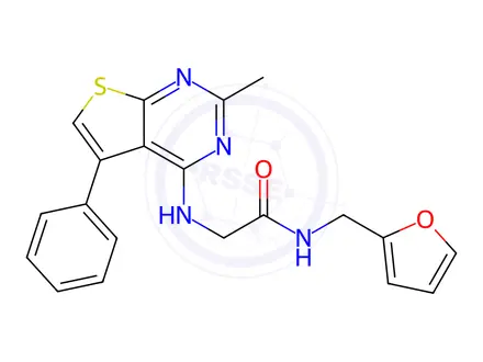 Chemical structure of N-[(furan-2-yl)methyl]-2-({2-methyl-5-phenylthieno [2,3-d]pyrimidin-4-yl}amino)acetamide