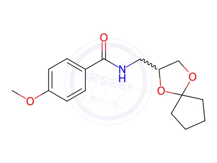 Chemical structure of N-((1,4-Dioxaspiro[4.4]nonan-2-yl)methyl)-4-methoxybenzamide