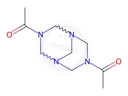 Chemical structure of 1,1'-(1,3,5,7-tetraazabicyclo[3.3.1]nonane-3,7-diyl)diethanone