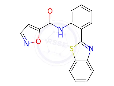 Chemical structure of N-(2-(Benzo[d]thiazol-2-yl)phenyl)isoxazole-5-carboxamide