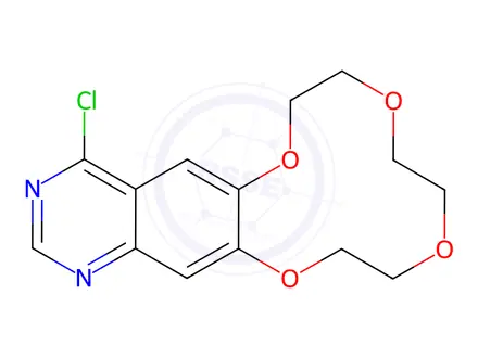 Chemical structure of 4-Chloroquinazolino [6,7-b]-12-crown-4