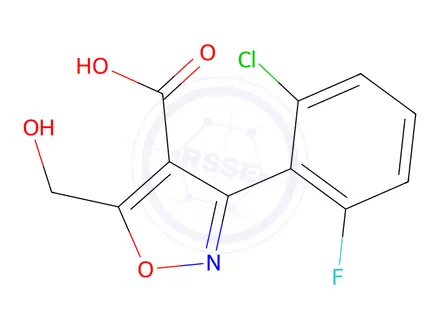 Chemical structure of 3-(2-Chloro-6-fluorophenyl)-5-(hydroxymethyl)-4-isoxazolyl]carboxylic Acid