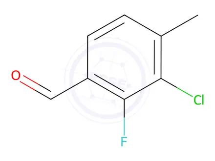 Chemical structure of Benzaldehyde, 3-chloro-2-fluoro-4-methyl-