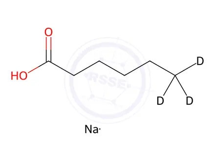 Chemical structure of Sodium Hexanoate-6,6,6-d3