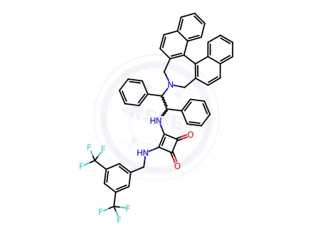 Chemical structure of 3-[[[3,5-Bis(trifluoromethyl)phenyl]methyl]amino]-4-[[(1S,2S)-2-[(11bR)-3,5-dihydro-4H-dinaphth[2,1-c:1',2'-e]azepin-4-yl]-1,2-diphenylethyl]amino]-3-cyclobutene-1,2-dione