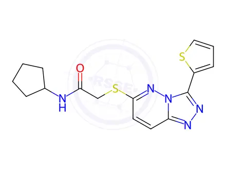 Chemical structure of N-Cyclopentyl-2-((3-(thiophen-2-yl)-[1,2,4]triazolo[4,3-b]pyridazin-6-yl)thio)acetamide