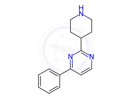 Chemical structure of 4-phenyl-2-(piperidin-4-yl)pyrimidine dihydrochloride