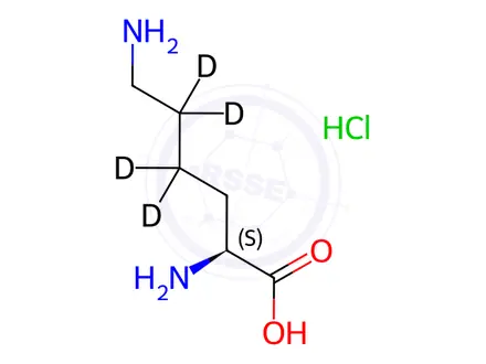 Chemical structure of L-Lysine-4,4,5,5 HCl-[D4]