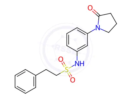 Chemical structure of N-(3-(2-Oxopyrrolidin-1-yl)phenyl)-2-phenylethane-1-sulfonamide