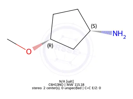 Chemical structure of (1S,3R)-3-methoxycyclopentanamine