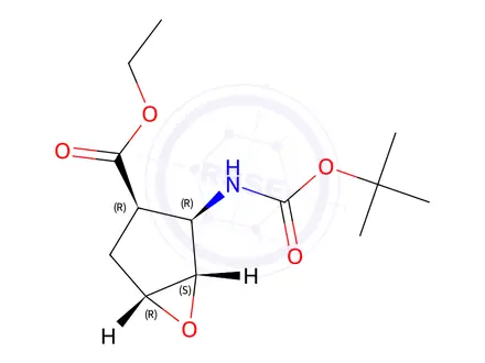 Chemical structure of Ethyl (1S,2R,3R,5R)-2-((tert-butoxycarbonyl)amino)-6-oxabicyclo[3.1.0]hexane-3-carboxylate