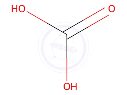 Chemical structure of carbonic acid, ammonium copper salt
