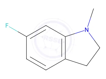 Chemical structure of 6-fluoro-1-methyl-2,3-dihydro-1H-indole