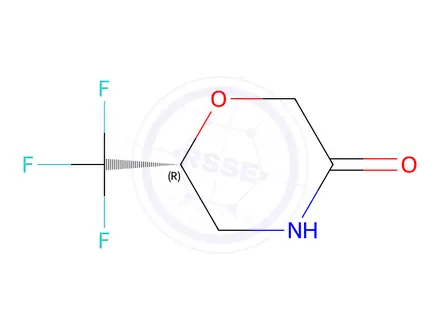 Chemical structure of (6R)-6-(trifluoromethyl)morpholin-3-one