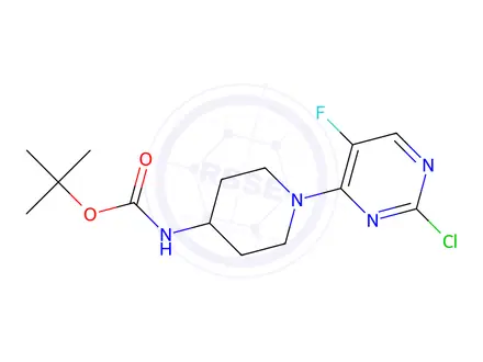 Chemical structure of tert-Butyl [1-(2-chloro-5-fluoropyrimidin-4-yl)piperidin-4-yl]carbamate