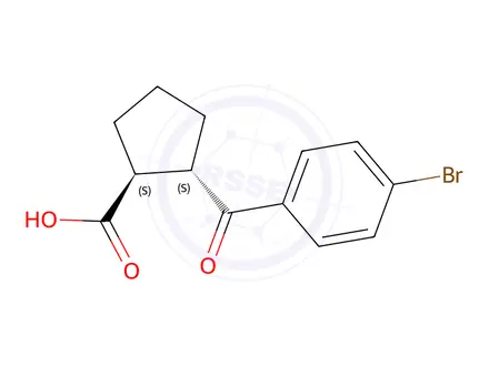 Chemical structure of (1S,2S)-2-(4-bromobenzoyl)cyclopentanecarboxylic acid