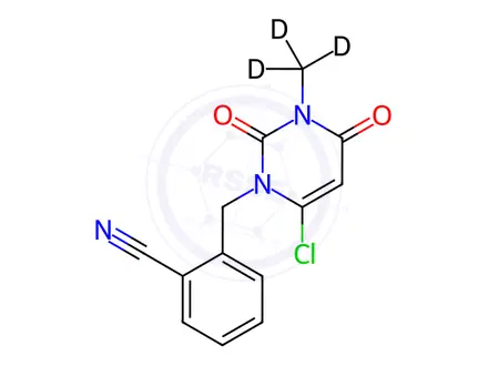 Chemical structure of 2-[(6-Chloro-3,4-dihydro-3-methyl-2,4-dioxo-1(2H)-pyrimidinyl)methyl]-benzonitrile-d3