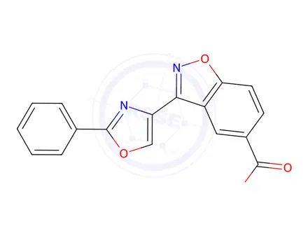 Chemical structure of 3-(2-Phenyloxazol-4-Yl)Benzo[D]Isoxazole-5-Carboxylic Acid