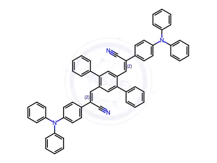 Chemical structure of (2Z,2'Z)-3,3'-([1,1':4',1''-Terphenyl]-2',5'-diyl)bis(2-(4-(diphenylamino)phenyl)acrylonitrile)