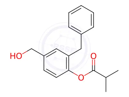 Chemical structure of 4-Hydroxymethyl-2-benzylphenyl Isobutyrate