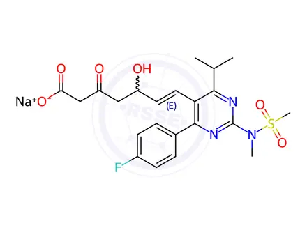 Chemical structure of Rosuvastatin 3-O Impurity