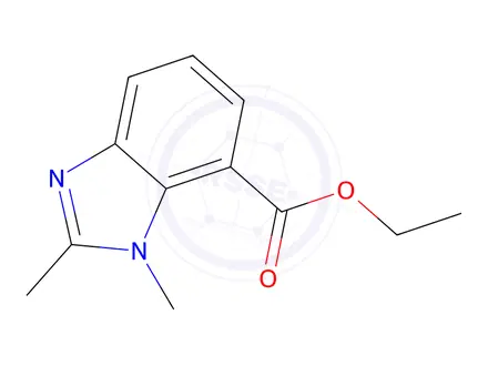 Chemical structure of Ethyl 1,2-dimethyl-1H-benzo[d]imidazole-7-carboxylate