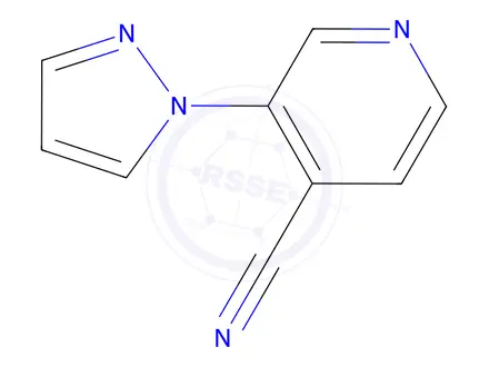 Chemical structure of 3-(1H-pyrazol-1-yl)pyridine-4-carbonitrile
