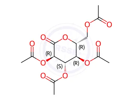 Chemical structure of 2,3,4,6-Tetra-O-acetyl-D-glucono-1,5-lactone