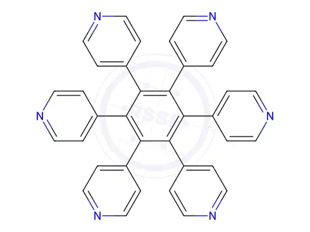 Chemical structure of Pyridine, 4,4',4'',4''',4'''',4'''''-(1,2,3,4,5,6-benzenehexayl)hexakis-