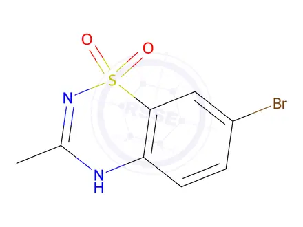 Chemical structure of 7-bromo-3-methyl-4H-1,2,4-benzothiadiazine-1,1-dione